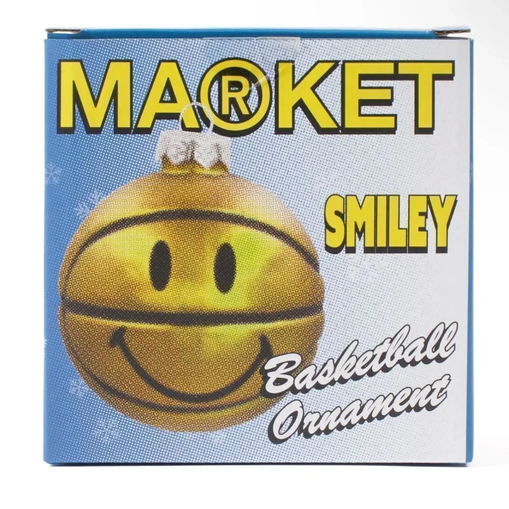 MARKET | Smiley Basketball Ornament NEW IN BOX